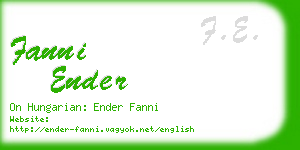 fanni ender business card